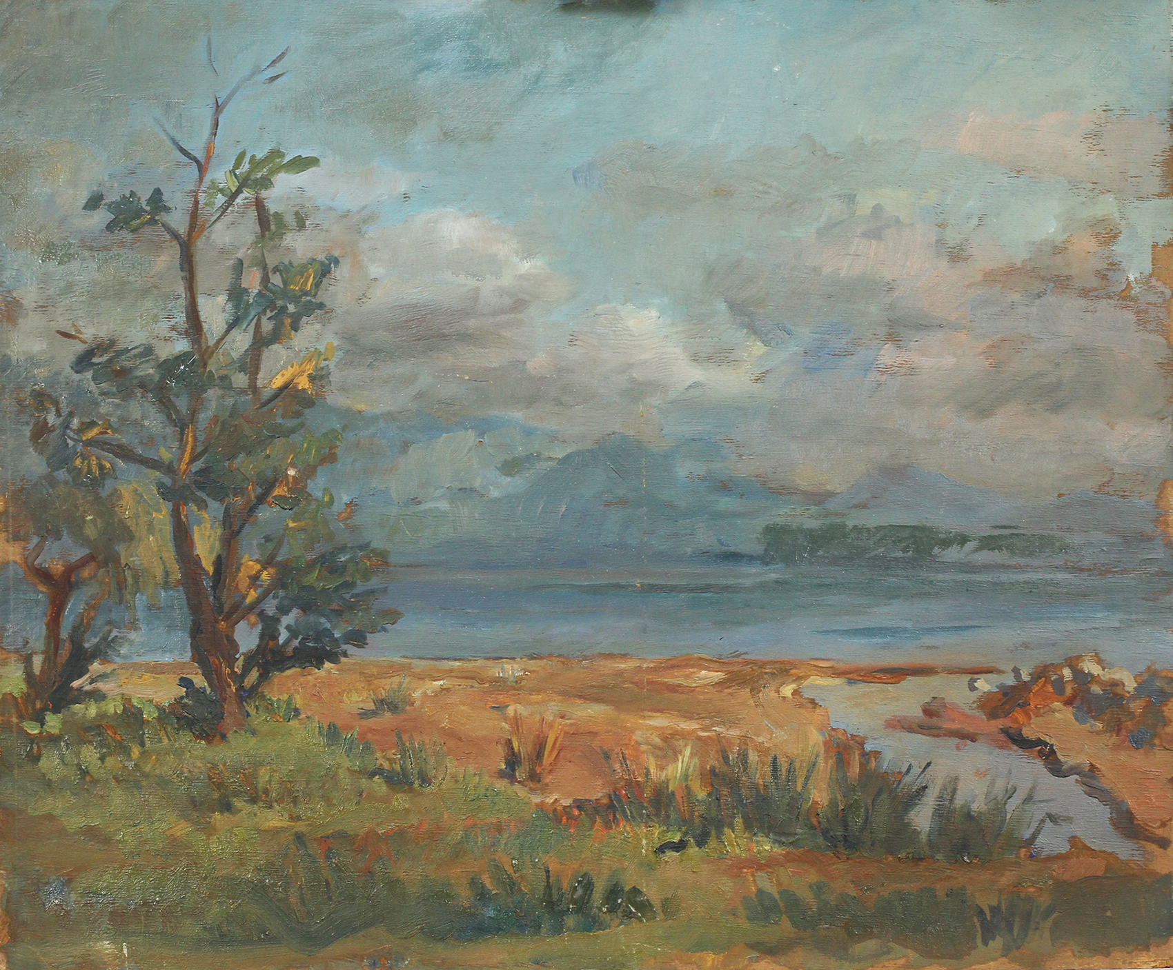 1941-32-A50_bord de lac_1941_51x62_huile sur panneau de bois