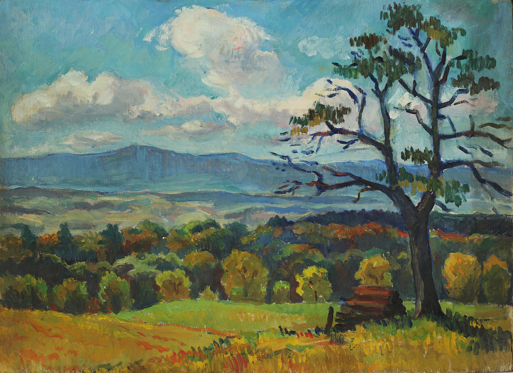 1941-35-A53_fin d&rsquo;automne en gruyère_1941_37.5×51.5_huile sur panneau