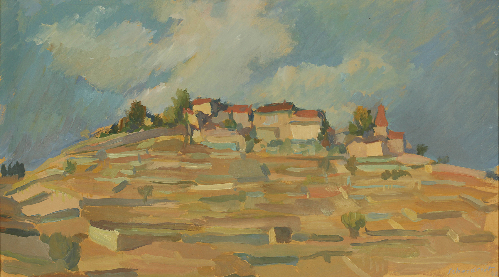 1942-29-E_Vignoble vaudois_1942_26x46_gouache sur papier