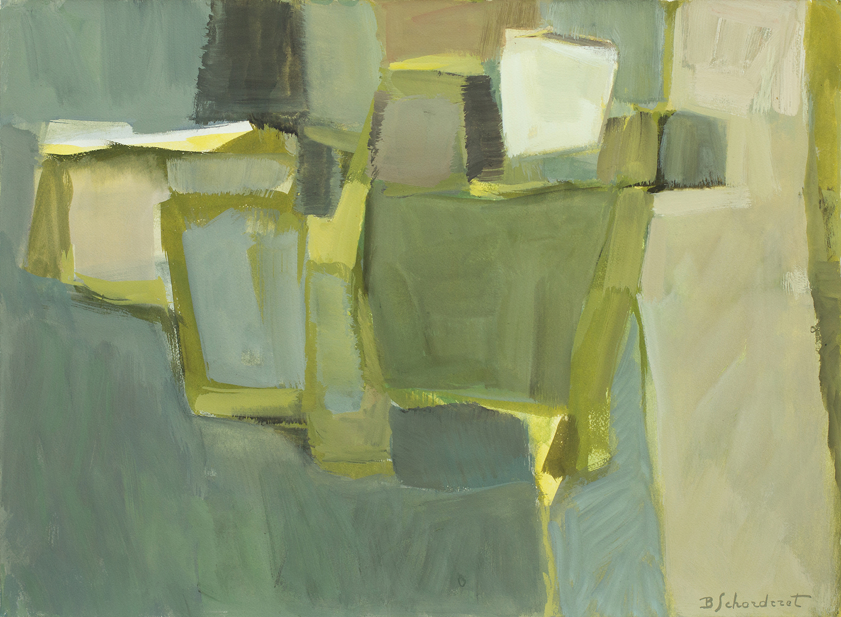 1968-5_Formes vertes_1968_38x51.5_gouache sur papier