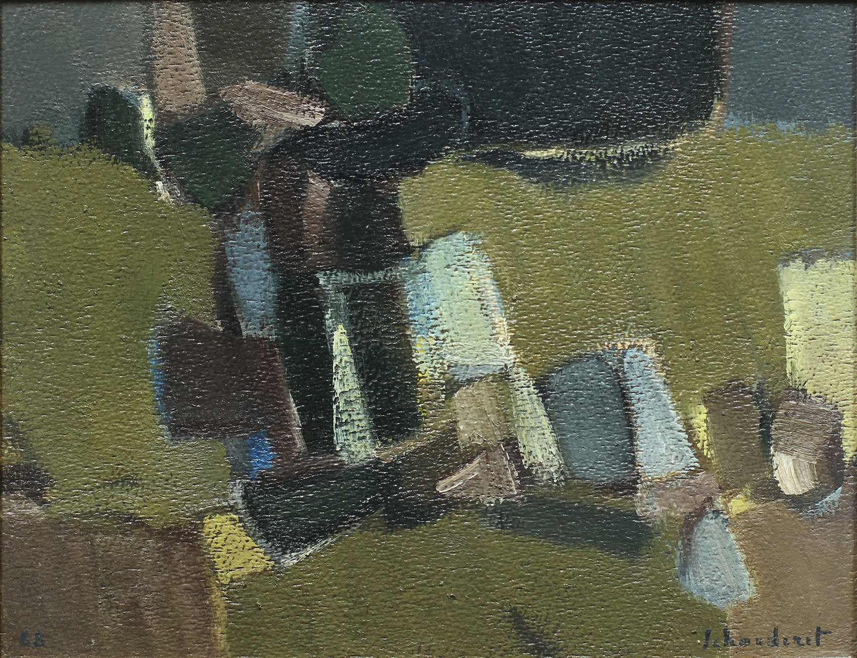 1968-6-A_Sur l&rsquo;herbe_1968_25x32_huile sur papier