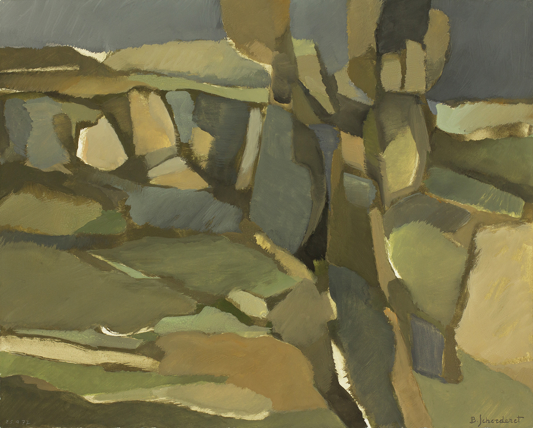 Bschorderet_1977-3-BUG3_Avant printemps_25.04.77_46x57_gouache sur papier