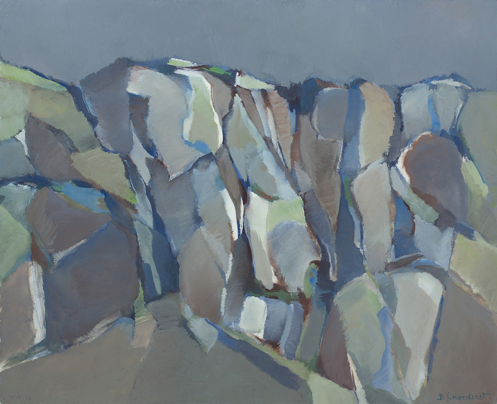 Bschorderet_1977-6_Vert Saint-Michel_31.5.77_46x57_gouache sur papier