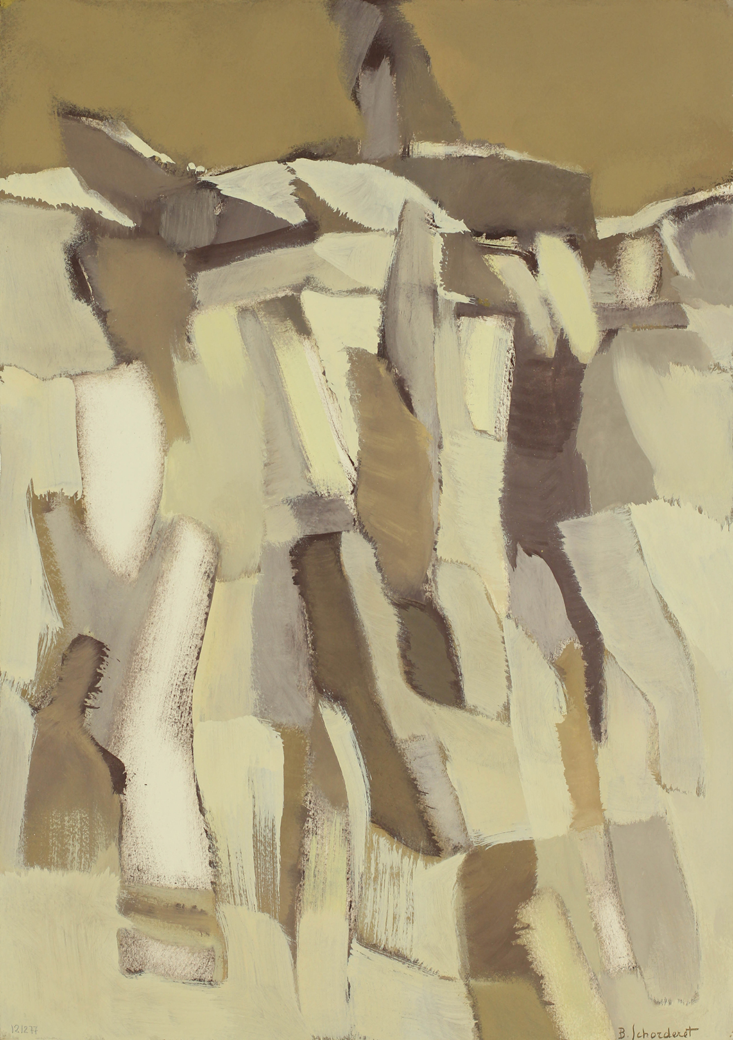 Bschorderet_1977-7_Clarté de mistral_12.12.77_52.5×38.5_huile sur papier