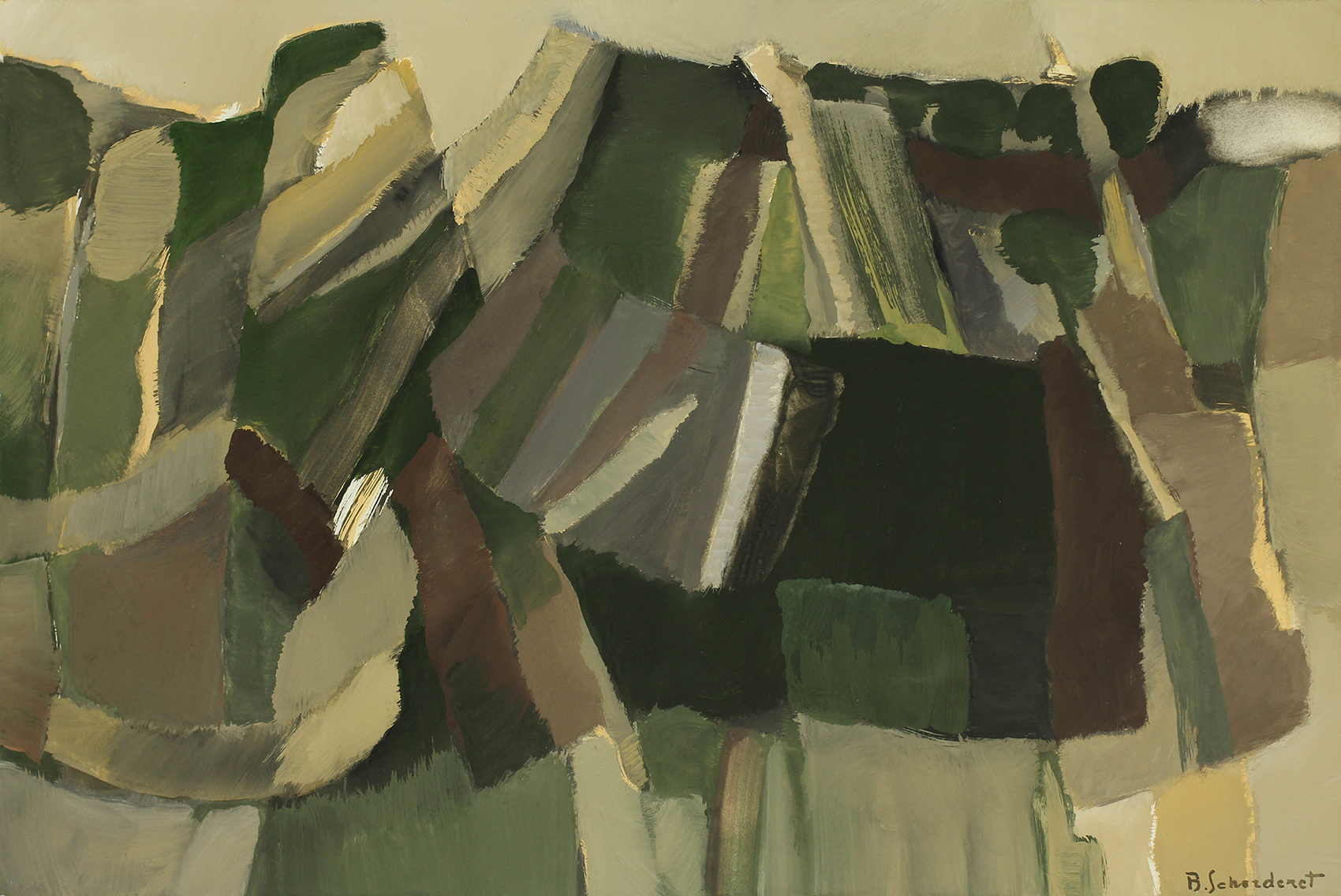 Bschorderet_1978-5-E_Paysage méditerranéen_10.10.78_38x57_gouache sur papier