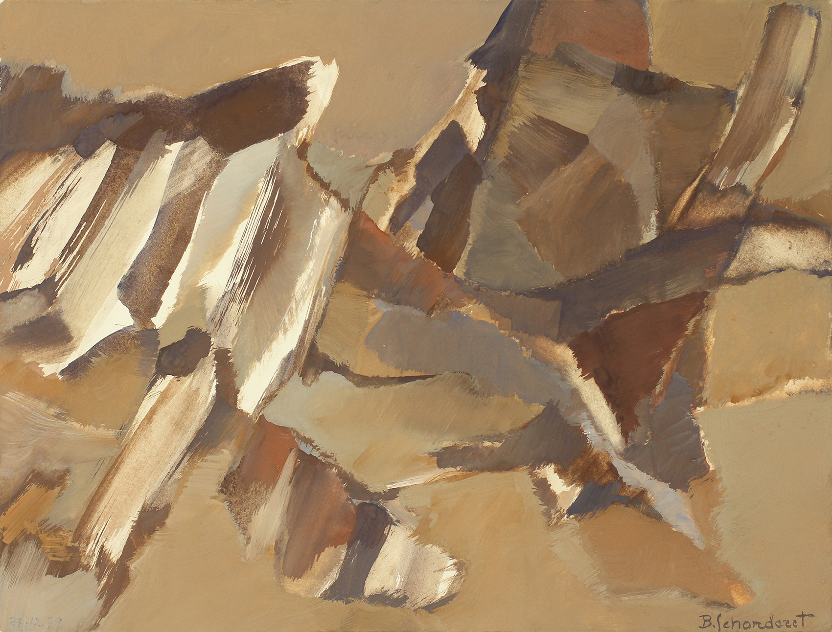 Bschorderet_1979-4-V_Souches_27.12.79_25x32.8_gouache sur papier