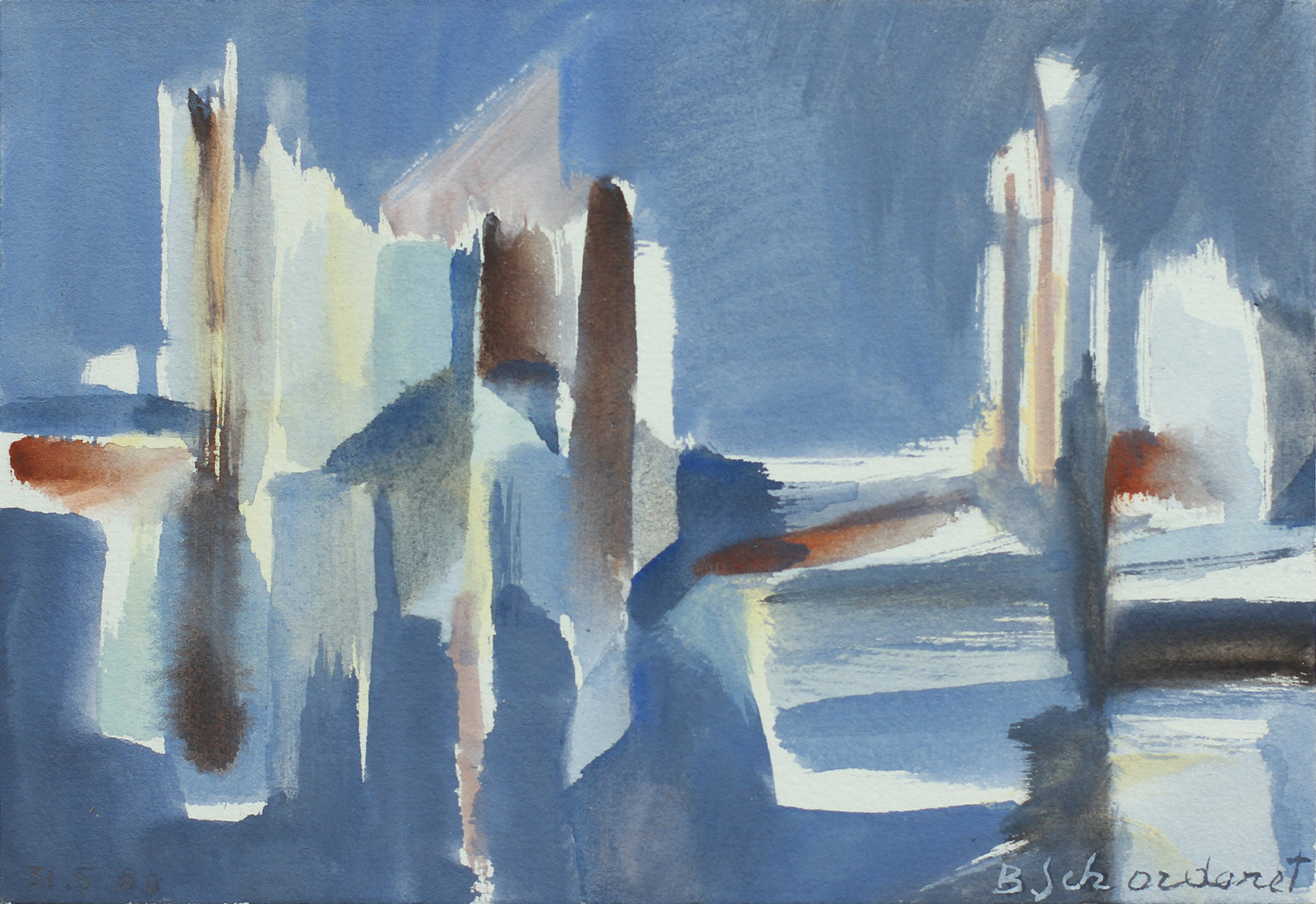 Bschorderet_1980-4-Q_Le port_31.5.80_12x17_gouache sur papier