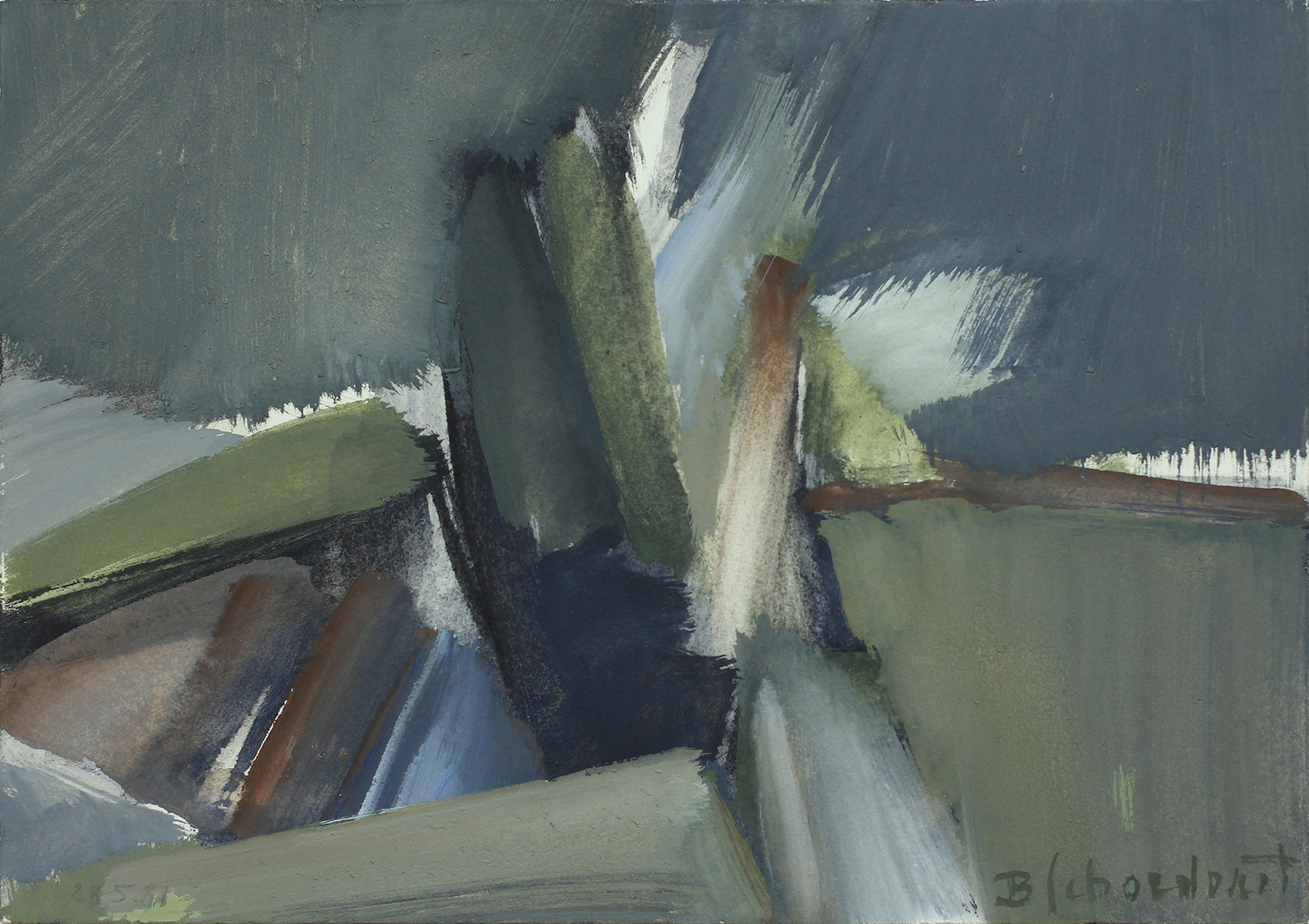 Bschorderet_1981-3-V_temps d_arrêt_28.5.81_16.5×23.5_gouache sur papier