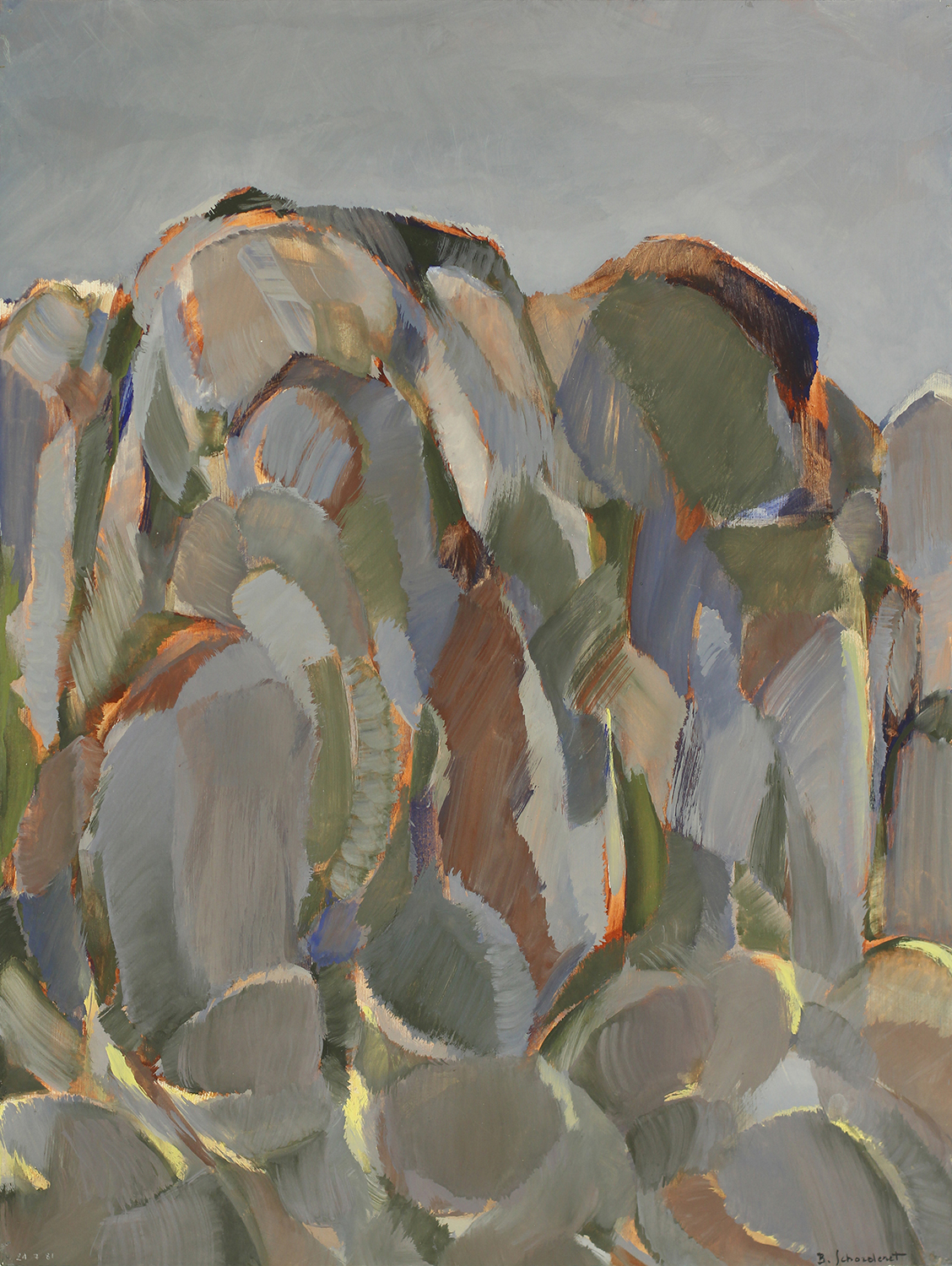 Bschorderet_1981-6-BUD3_Le Calme_24.7.81_75x56.5_huile sur papier