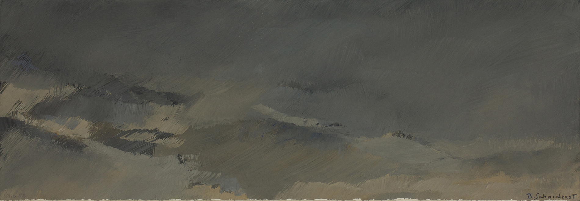Bschorderet_1982-1-P_Dunes_20.06.82_16.5×47.5_gouache sur papier