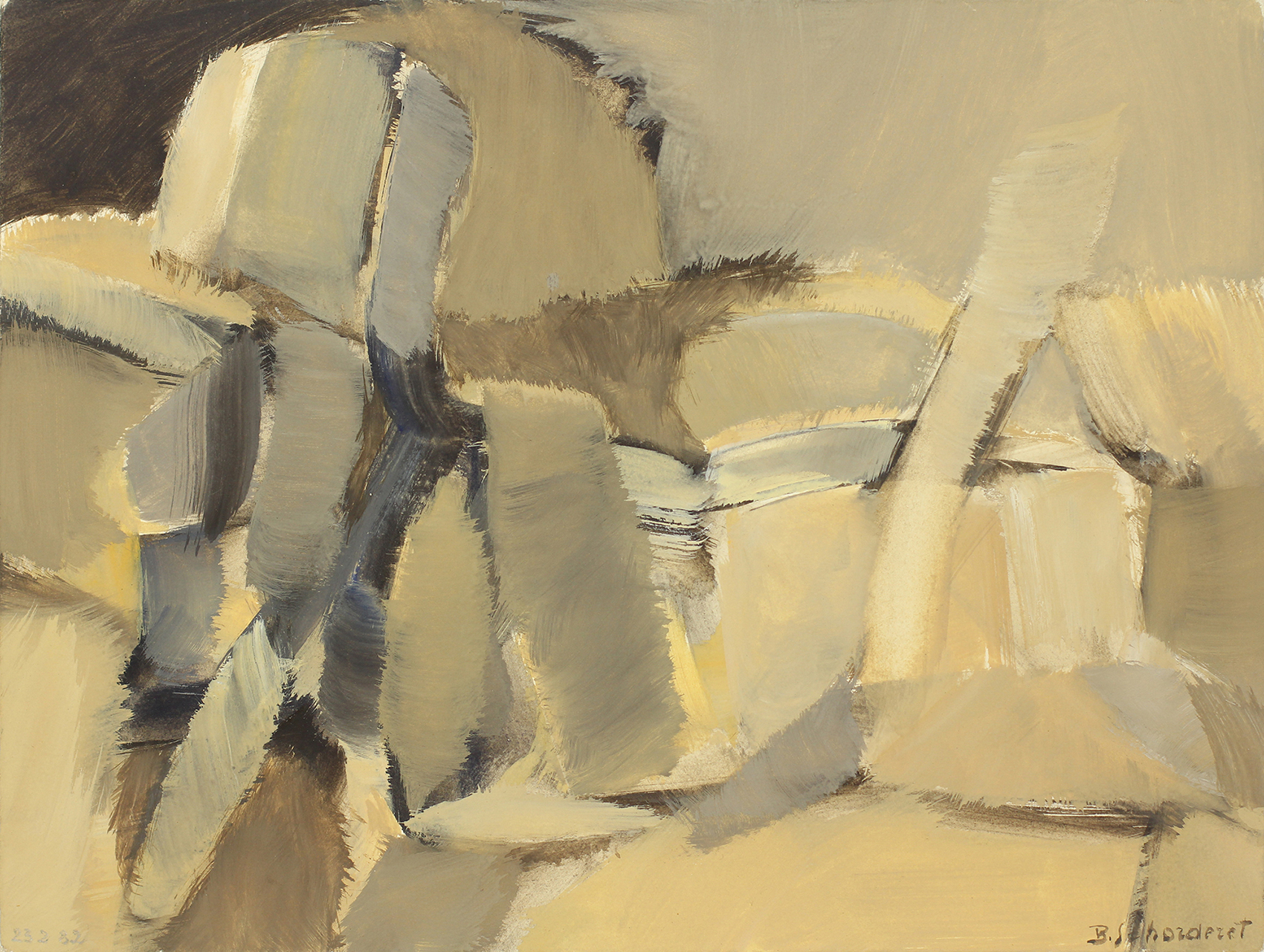 Bschorderet_1982-4-V_De sable_23.2.82_25x33_gouache sur papier