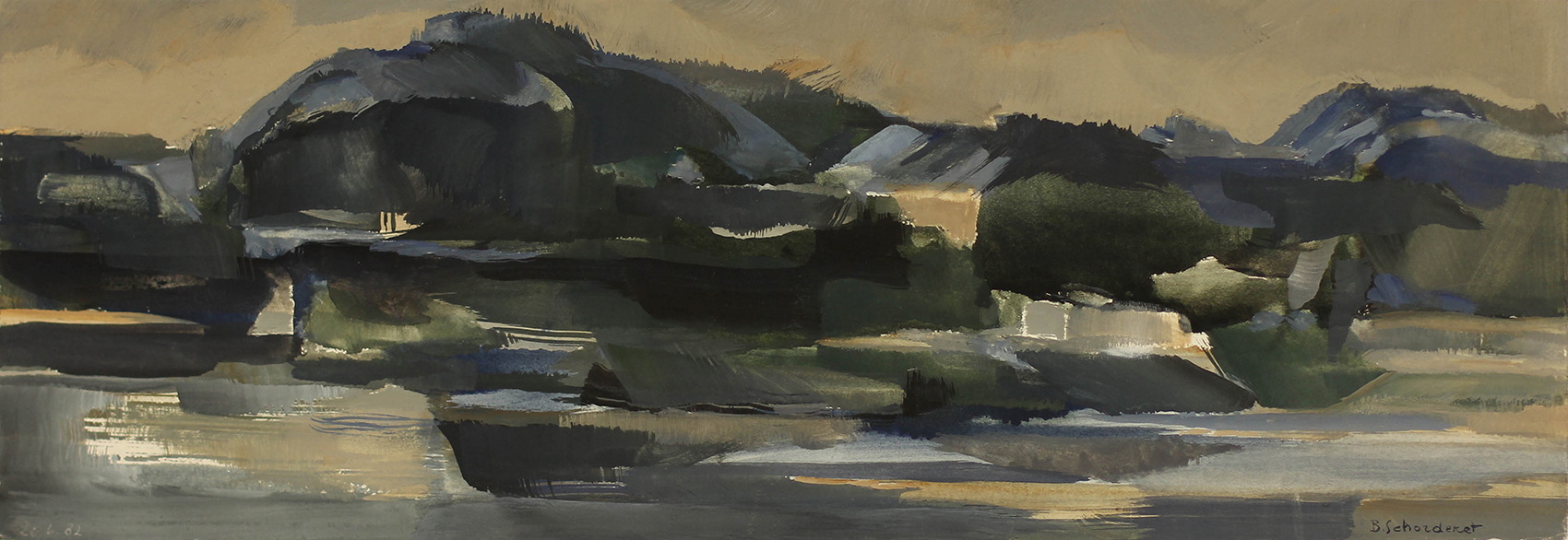 Bschorderet_1982-7-E:CLA4_20.6.82_16.5×47.5_gouache sur papier