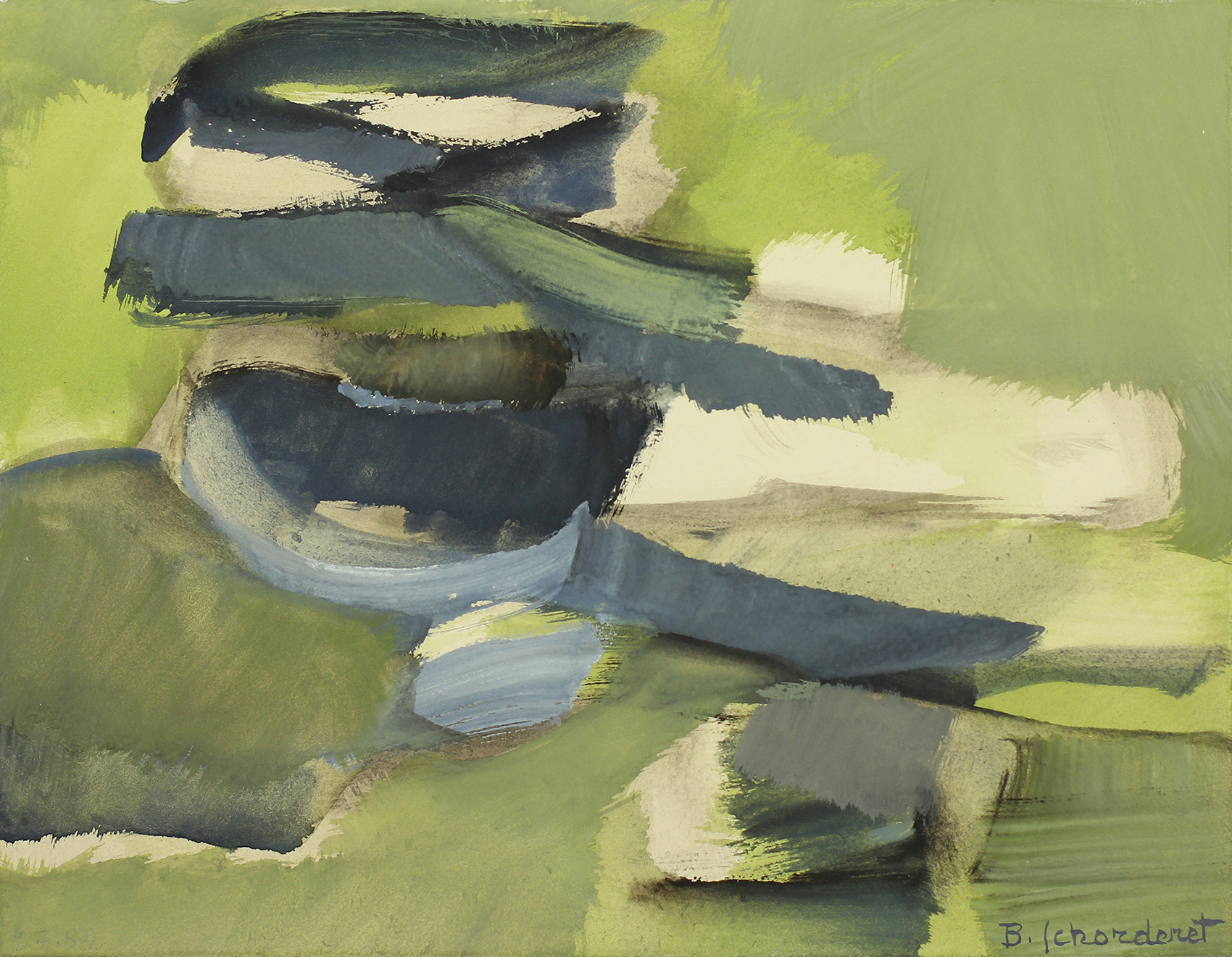 Bschorderet_1984-2-V_9.7.84_20x26_gouache sur papier