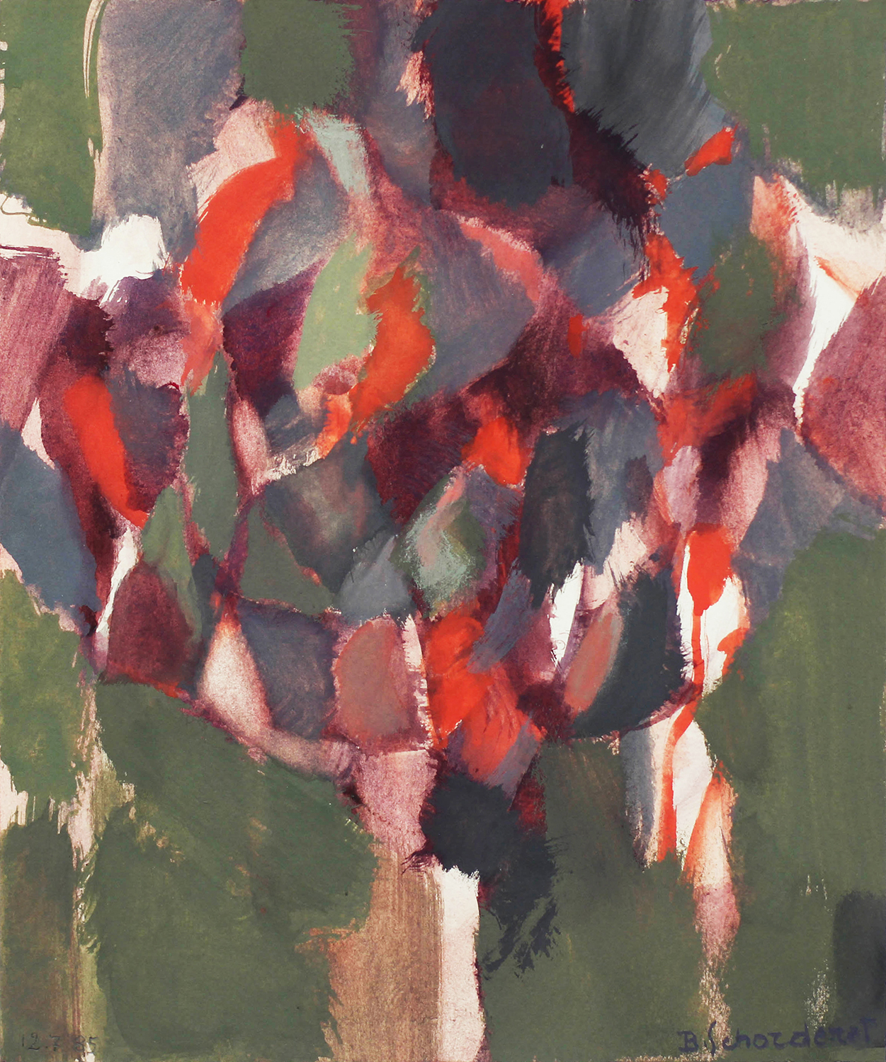 Bschorderet_1985-7-E:CLA4_Composition_12.7.85_22 x 18.5_gouache sur papier