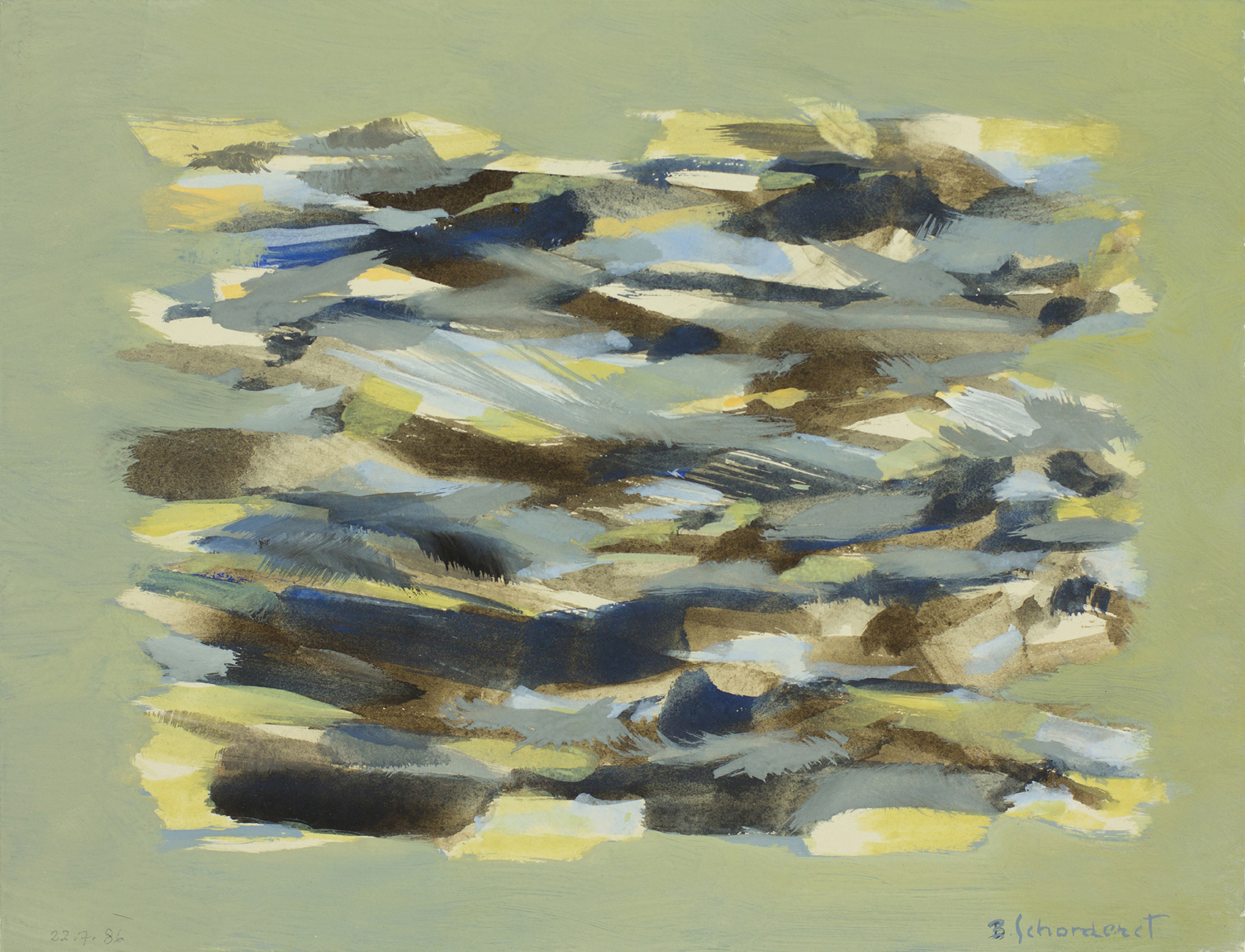 Bschorderet_1986-2-K_Structure_22.07.86_20x26_gouache sur papier