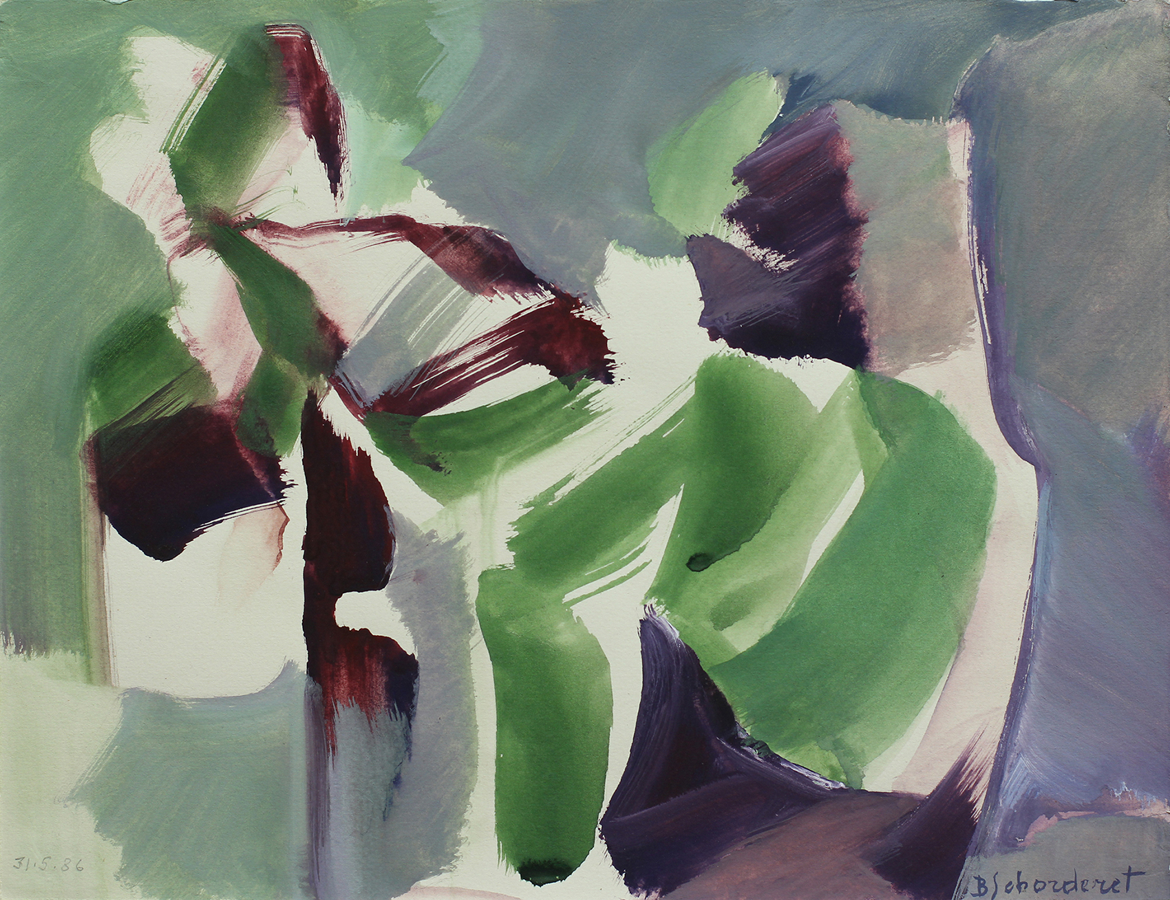 Bschorderet_1986-9-Q_Fraicheur de Mai_31.5.86_20x26_gouache sur papier