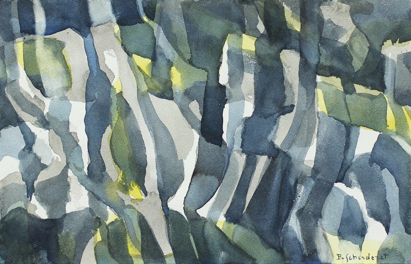 Bschorderet_1987-13-E:CLA4_Arbres_29.8.87_16 x 25_gouache sur papier