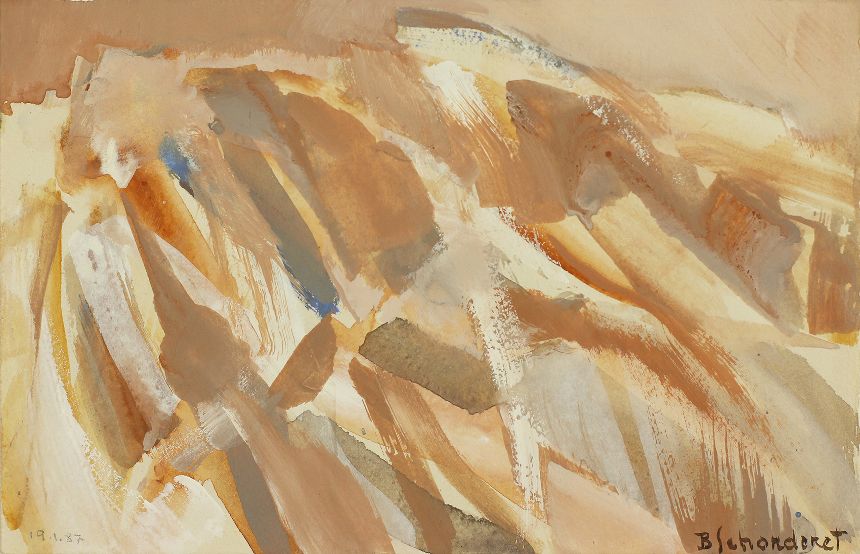 Bschorderet_1987-3-F_Lumière dorée_19.1.87_13x20_gouache sur papier