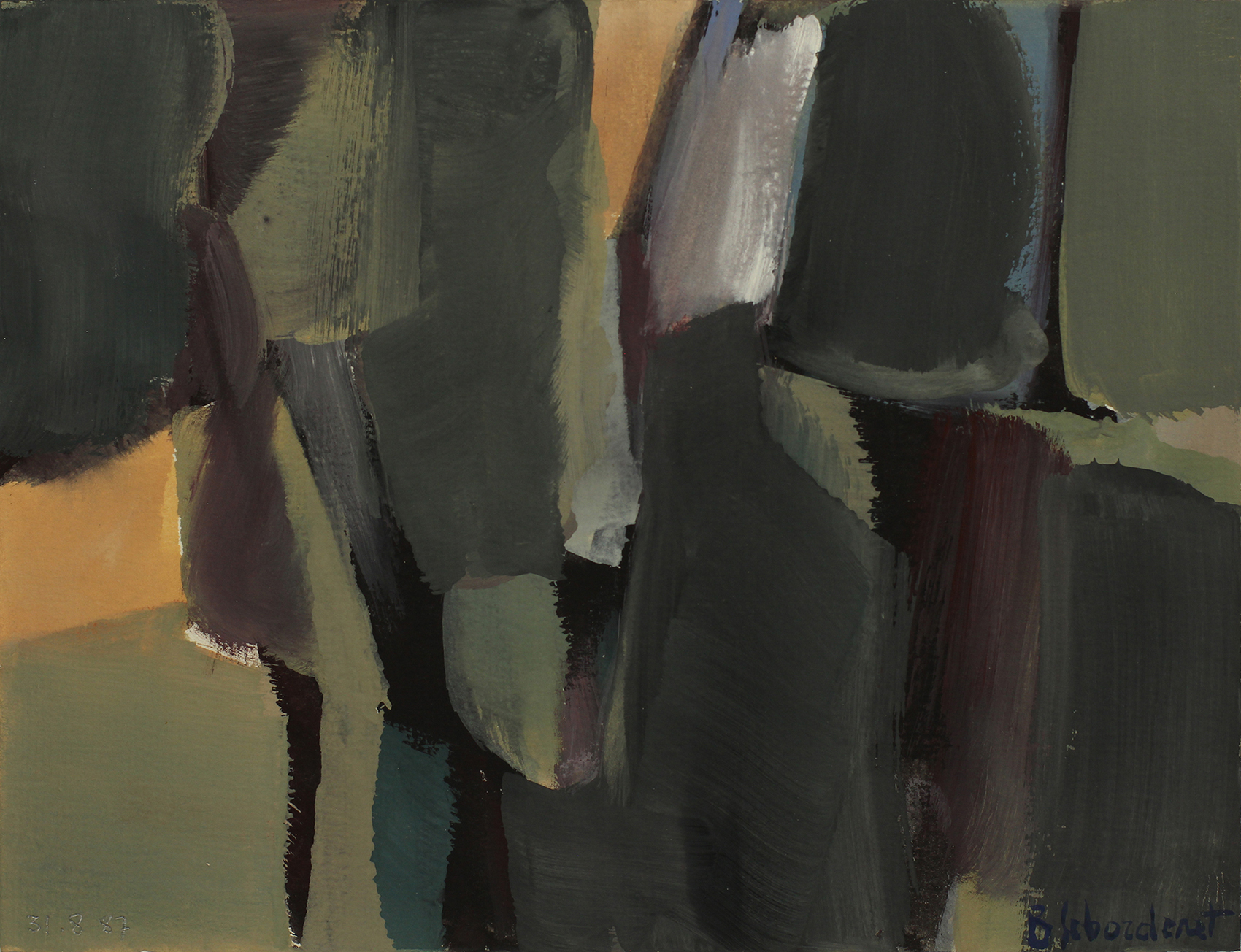 Bschorderet_1987-5-Q_31.8.87_16.5×21.5_gouache sur papier