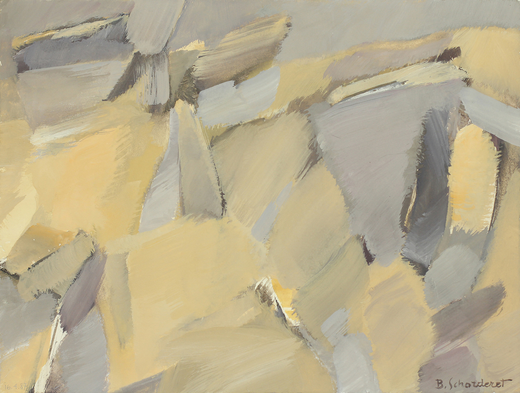 Bschorderet_1987-8-V_Rocaille de pierre grise_16.4.87_25x33_gouache sur papier
