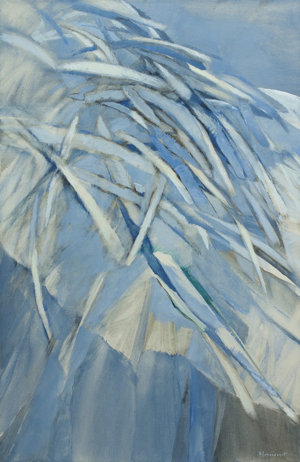 Bschorderet_1988-6_Bruissement dailes_13.04.88_80x52_gouache sur papier