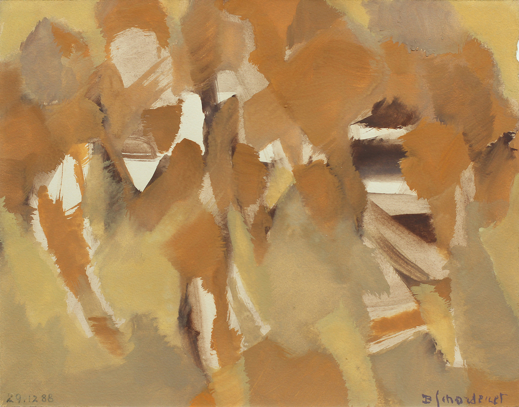 Bschorderet_1988-8-Q_Douceur ocrée_29.12.88_20x26_gouache sur papier