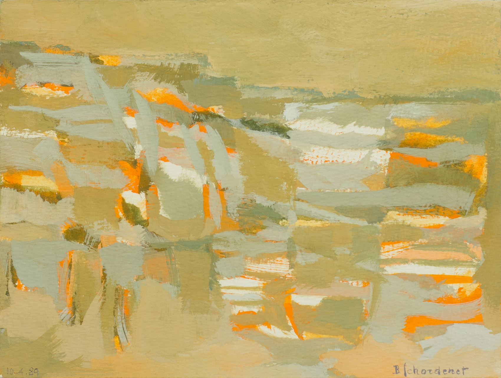 Bschorderet_1989-2-F_Soleil tardif_10.04.89_19x25_gouache sur papier