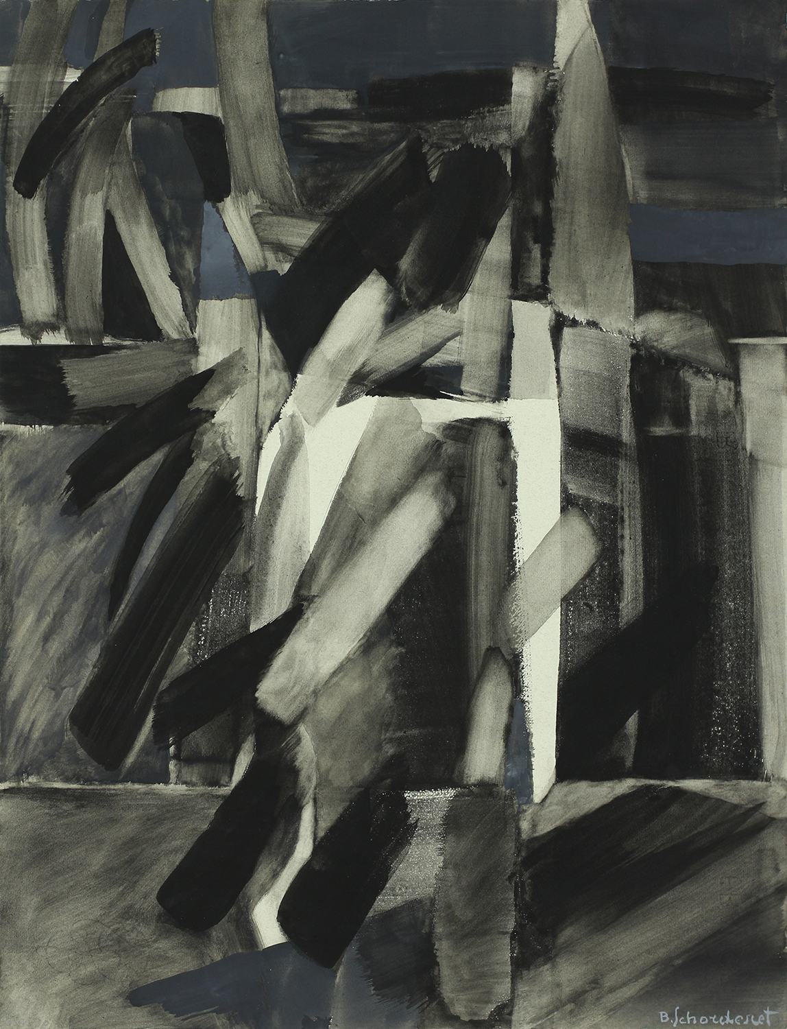 Bschorderet_1990-14-BUG1*_Portique (tryptique)_06.11.90_62x47.5_gouache sur papier