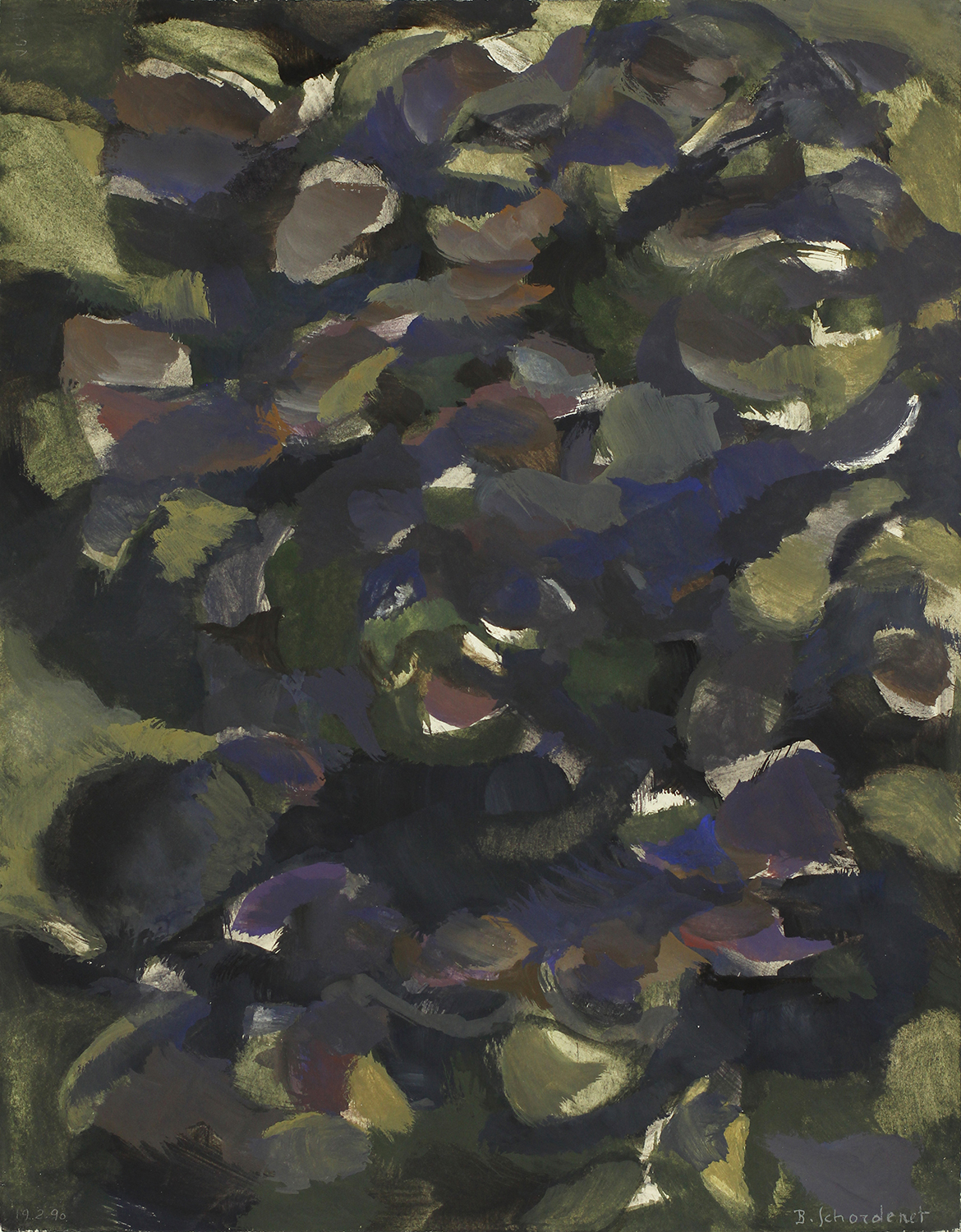 Bschorderet_1990-16_Létang_19.2.90_gouache sur papier