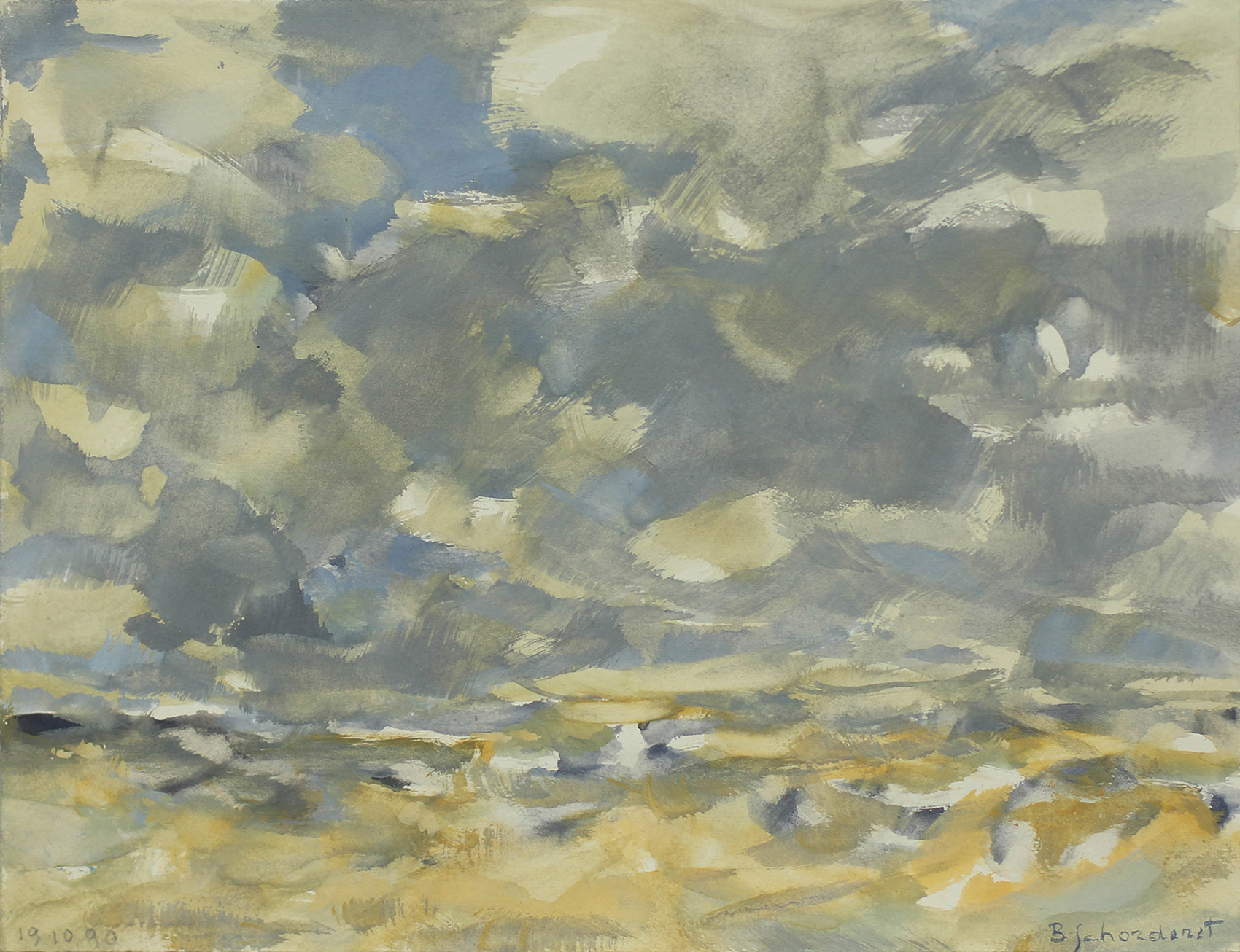 Bschorderet_1990-19-E:CLA4_19.10.90_19.5x29_gouache sur papier