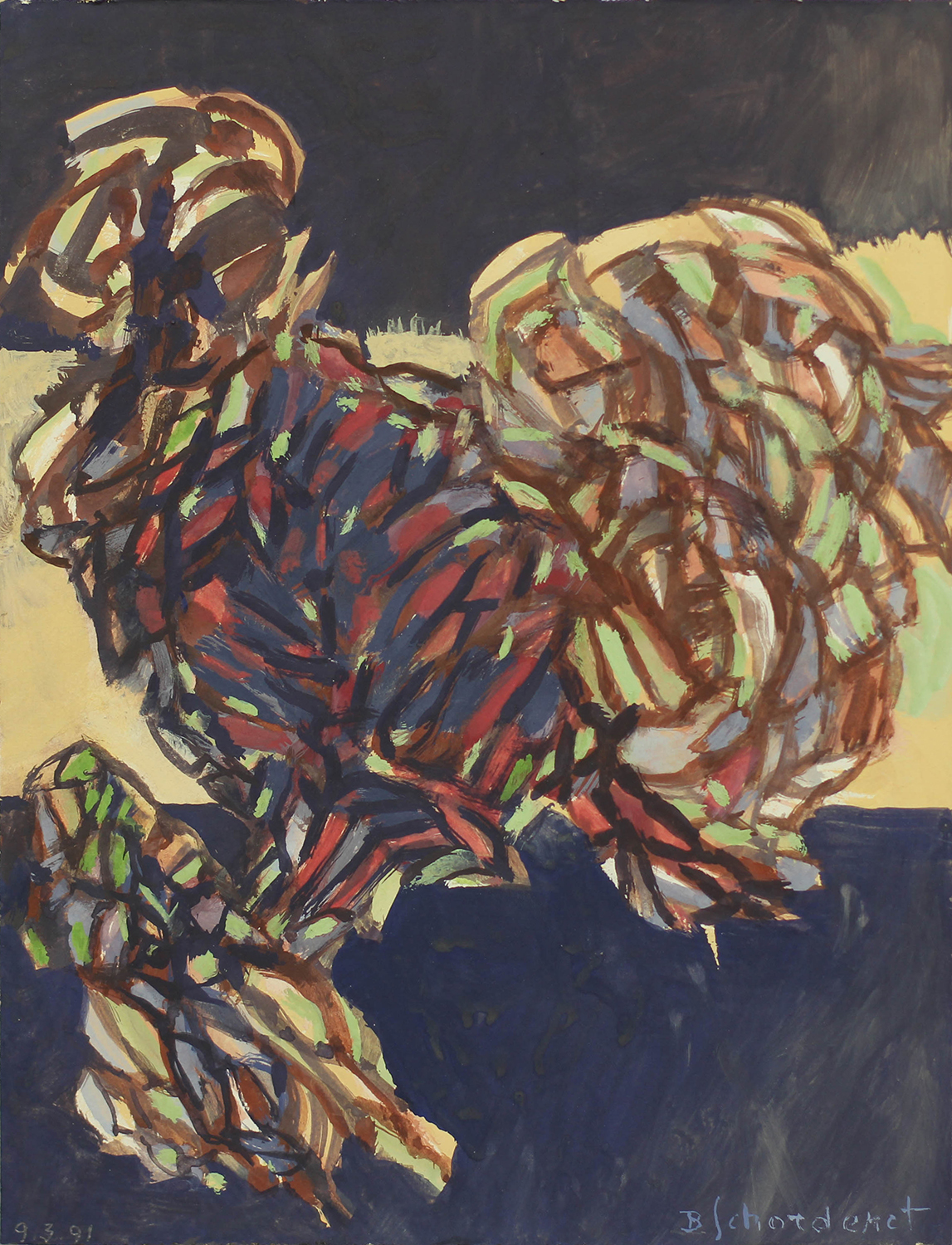 Bschorderet_1991-14-E:CLA4_Composition_9.3.91_26x20_gouache sur papier