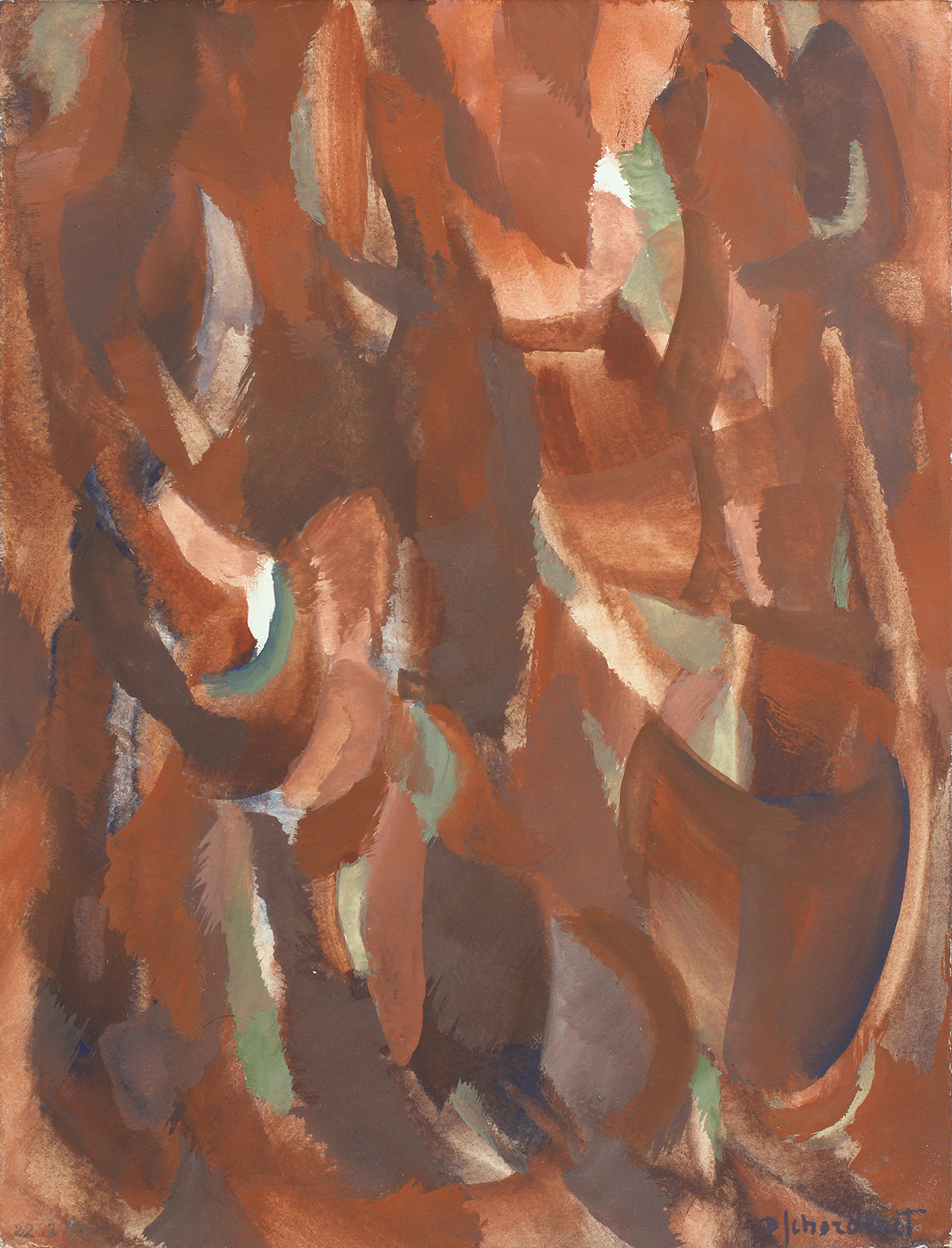 Bschorderet_1991-8-Q_Nocturne_22.2.91_33x25_gouache sur papier