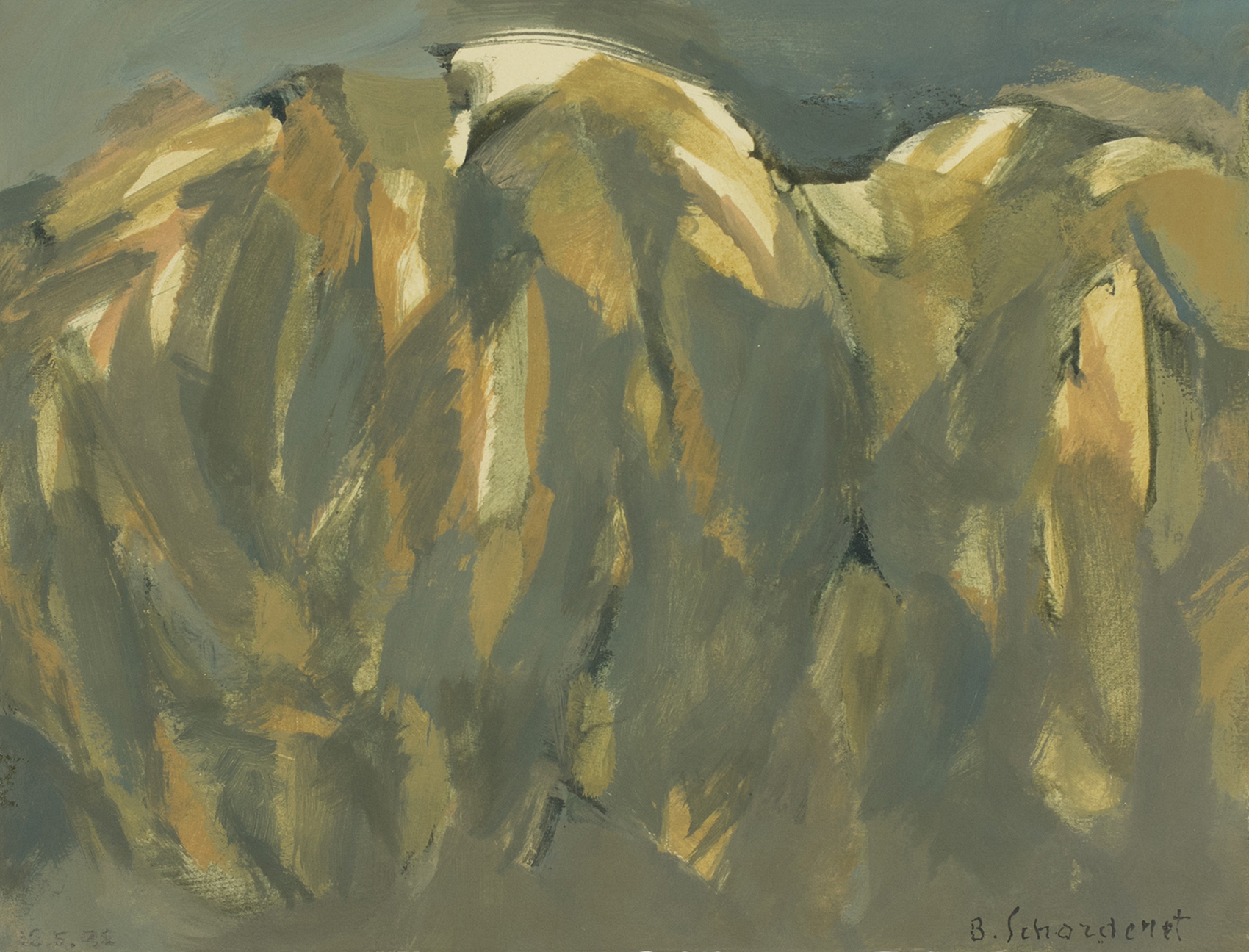 Bschorderet_1992-2-G_Lumière tardive_12.05.92_19.6x26_gouache sur papier