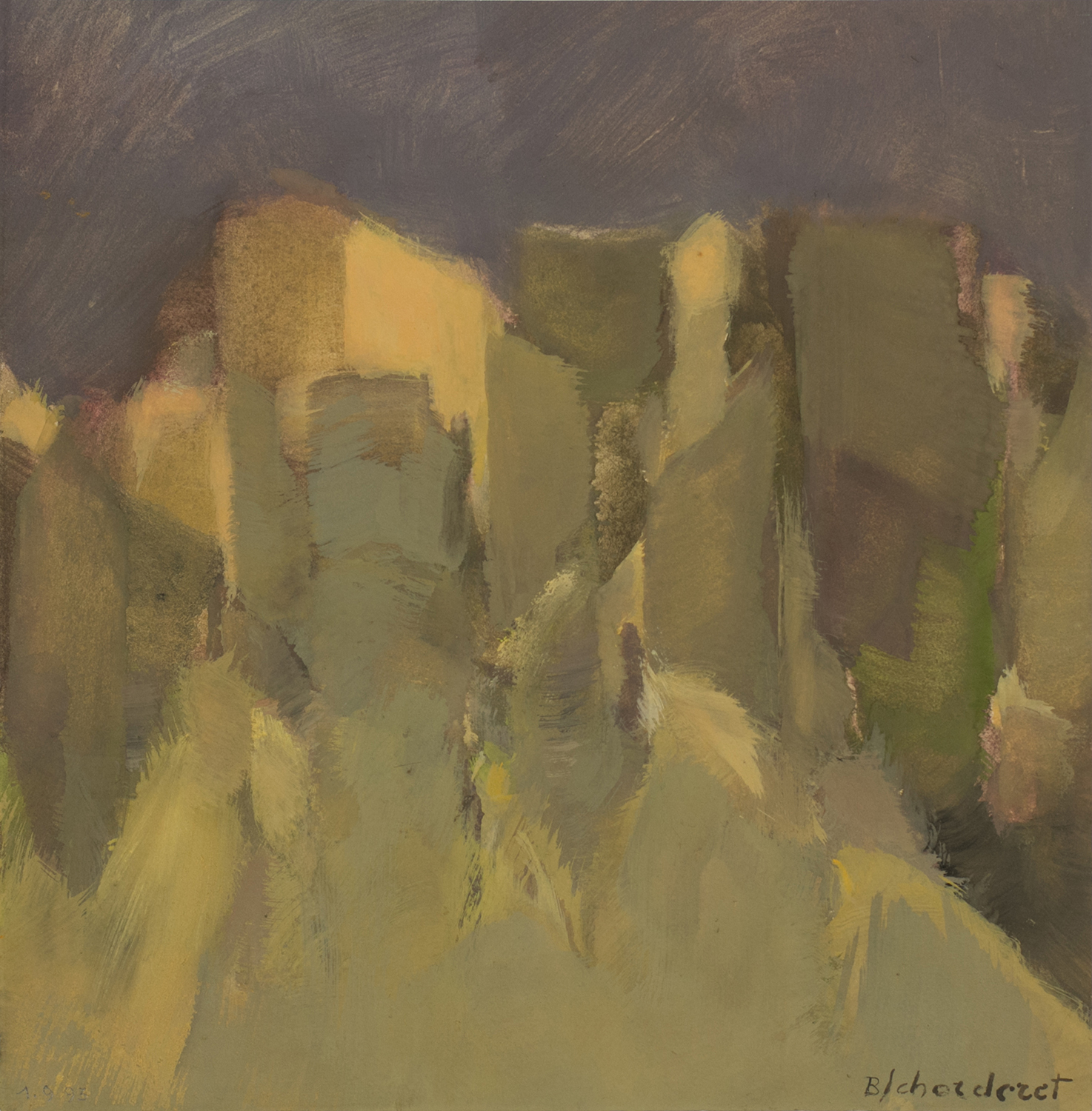 Bschorderet_1993-1-W_Dernier_reflet_01.09.93_26.3x26_gouache sur papier