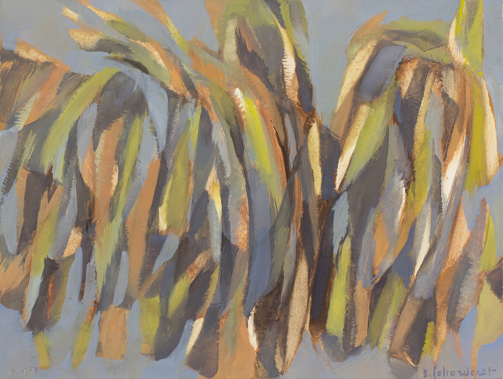 Bschorderet_1993-3-F_Composition_13.04.93_25x33_gouache sur papier