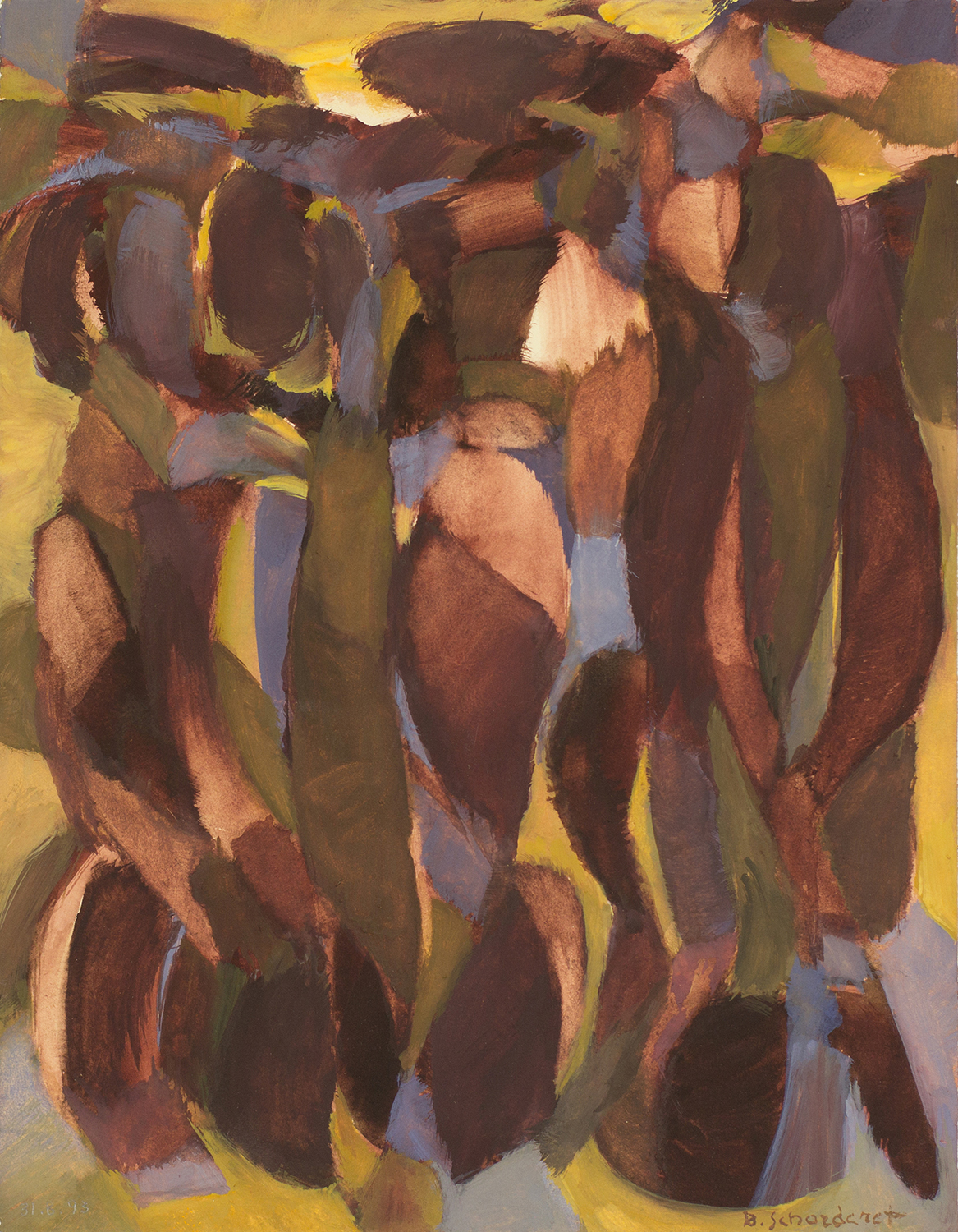 Bschorderet_1993-4-F_Soir_31.08.93_34x26_gouache sur papier